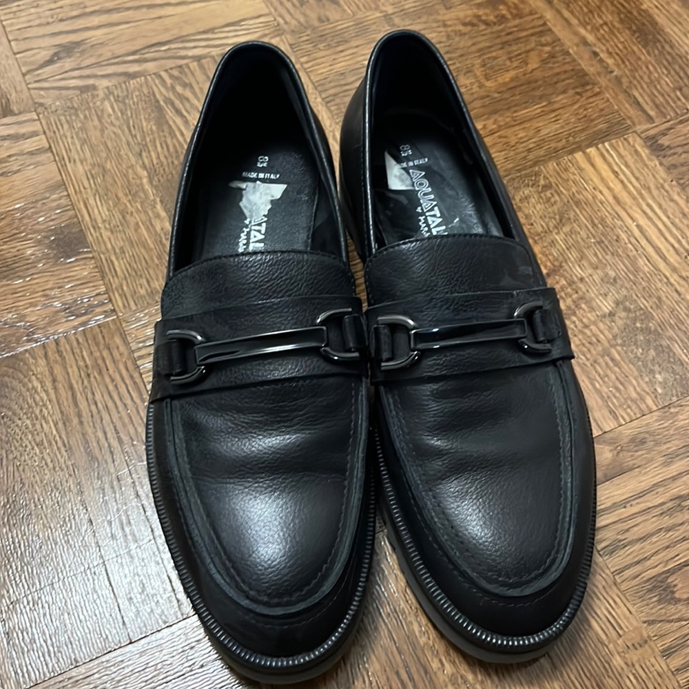 Aquaitalia black leather loafers